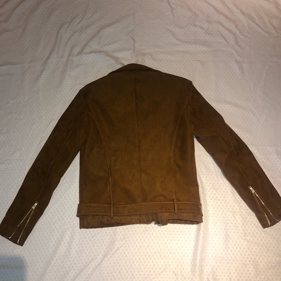 Forever 21 Men Faux Suede Moto Jacket Size S - Picture 5 of 6
